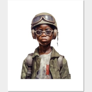 Military Minded Street Soldier Urban Warrior Black Boy Posters and Art